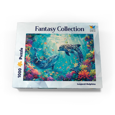 Leopard dolphins on the coral reef - fantasy animals in the underwater world 1000 Jigsaw Puzzle box view3