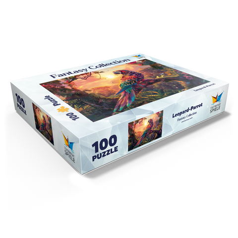 Leopard parrot - fantasy animal in the colorful jungle 100 Jigsaw Puzzle box view1