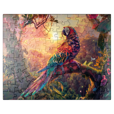 puzzleplate Leopard parrot - fantasy animal in the colorful jungle 100 Jigsaw Puzzle