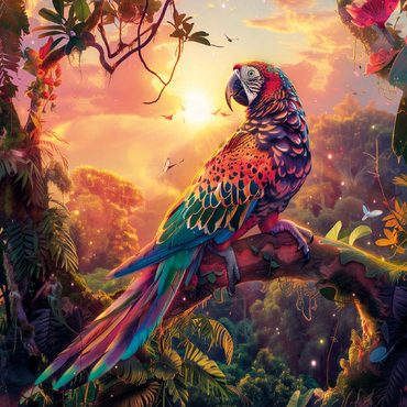 Leopard parrot - fantasy animal in the colorful jungle 100 Jigsaw Puzzle 3D Modell