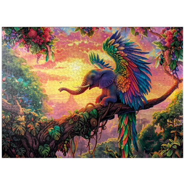 puzzleplate The fantastic elephant parrot - fantasy animal in a colorful jungle 1000 Jigsaw Puzzle