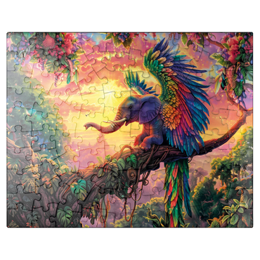 puzzleplate The fantastic elephant parrot - fantasy animal in a colorful jungle 100 Jigsaw Puzzle