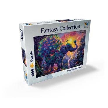 The elephantine peacock - fantasy animal in a colorful jungle 1000 Jigsaw Puzzle box view2