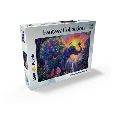 The elephantine peacock - fantasy animal in a colorful jungle 1000 Jigsaw Puzzle box view2