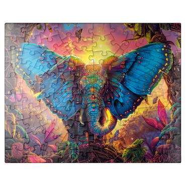 puzzleplate The fantastic elephant butterfly - fantasy animal in a colorful jungle 100 Jigsaw Puzzle