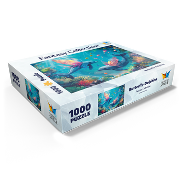 Dolphin butterflies on the coral reef - fantasy animals in the underwater world 1000 Jigsaw Puzzle box view1