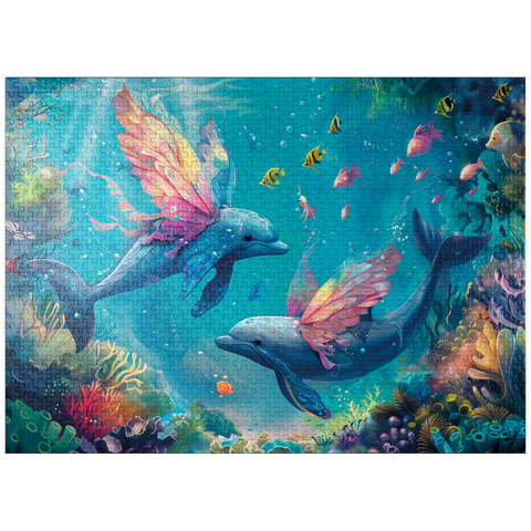 puzzleplate Dolphin butterflies on the coral reef - fantasy animals in the underwater world 1000 Jigsaw Puzzle