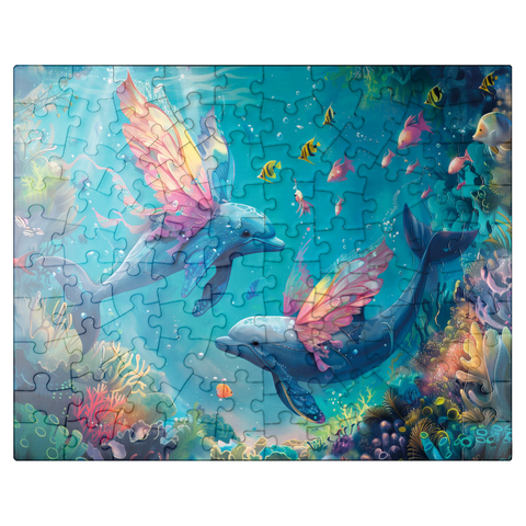 puzzleplate Dolphin butterflies on the coral reef - fantasy animals in the underwater world 100 Jigsaw Puzzle