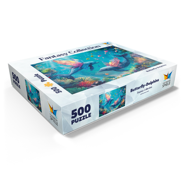 Dolphin butterflies on the coral reef - fantasy animals in the underwater world 500 Jigsaw Puzzle box view1