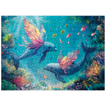 puzzleplate Dolphin butterflies on the coral reef - fantasy animals in the underwater world 500 Jigsaw Puzzle