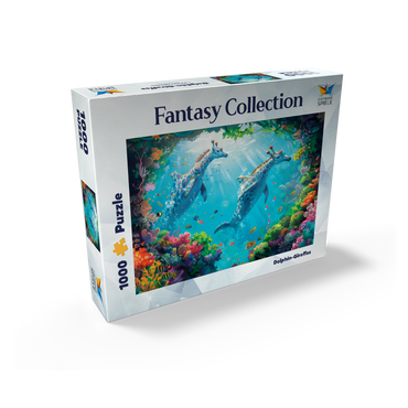 Dolphin giraffes on the coral reef - fantasy animals in the underwater world 1000 Jigsaw Puzzle box view2