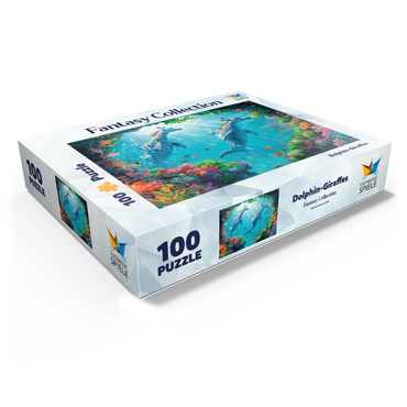 Dolphin giraffes on the coral reef - fantasy animals in the underwater world 100 Jigsaw Puzzle box view1