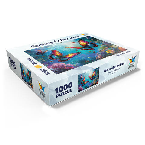 Water butterflies on the coral reef - fantasy animals in the underwater world 1000 Jigsaw Puzzle box view1