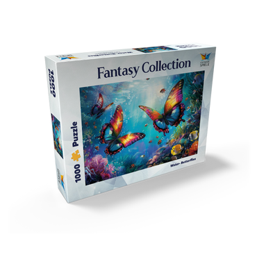 Water butterflies on the coral reef - fantasy animals in the underwater world 1000 Jigsaw Puzzle box view2