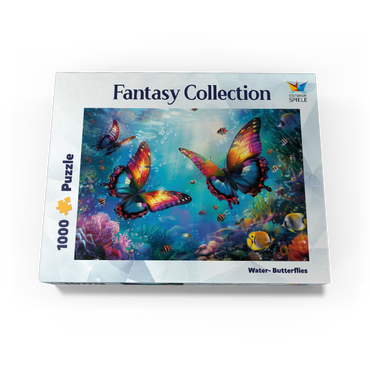 Water butterflies on the coral reef - fantasy animals in the underwater world 1000 Jigsaw Puzzle box view3