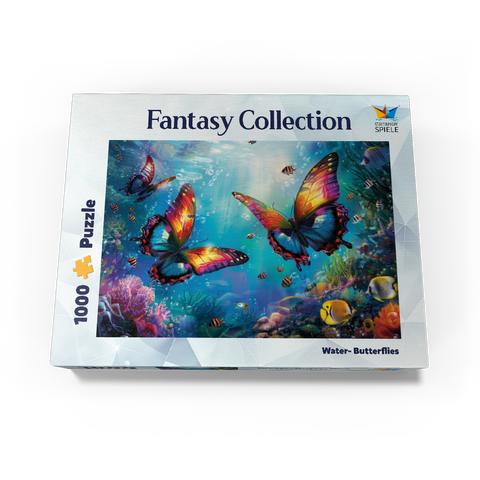 Water butterflies on the coral reef - fantasy animals in the underwater world 1000 Jigsaw Puzzle box view3