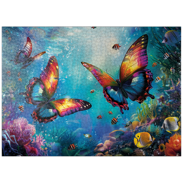 puzzleplate Water butterflies on the coral reef - fantasy animals in the underwater world 1000 Jigsaw Puzzle