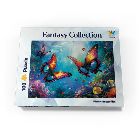 Water butterflies on the coral reef - fantasy animals in the underwater world 100 Jigsaw Puzzle box view3