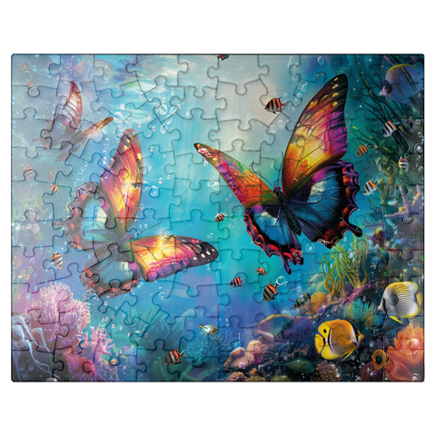 puzzleplate Water butterflies on the coral reef - fantasy animals in the underwater world 100 Jigsaw Puzzle