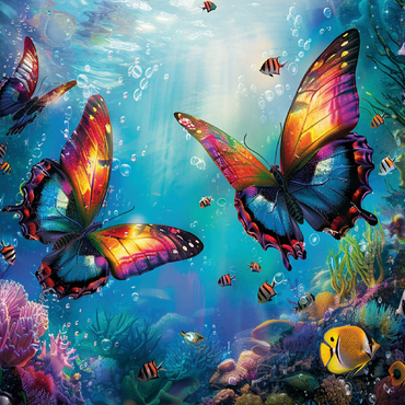 Water butterflies on the coral reef - fantasy animals in the underwater world 100 Jigsaw Puzzle 3D Modell