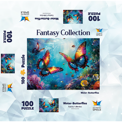 Water butterflies on the coral reef - fantasy animals in the underwater world 100 Jigsaw Puzzle box 3D Modell