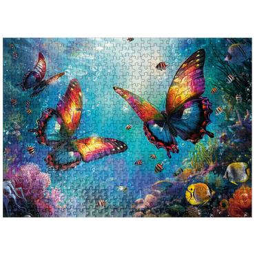 puzzleplate Water butterflies on the coral reef - fantasy animals in the underwater world 500 Jigsaw Puzzle