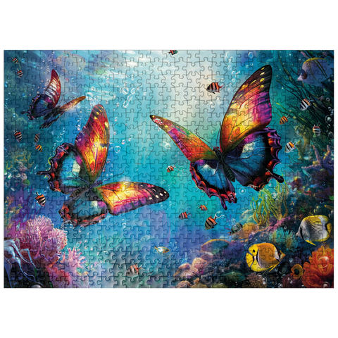 puzzleplate Water butterflies on the coral reef - fantasy animals in the underwater world 500 Jigsaw Puzzle