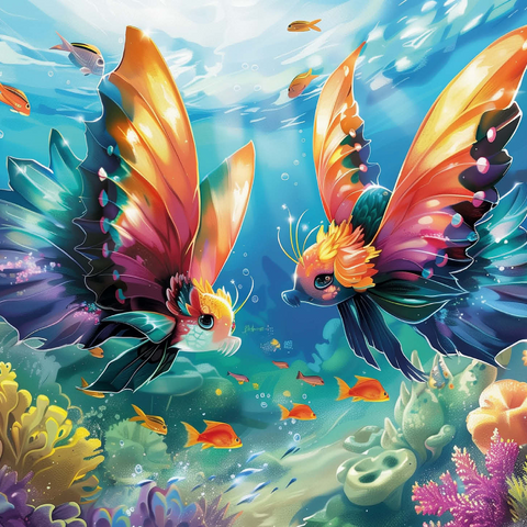 Fantasy fish in the underwater world 1000 Jigsaw Puzzle 3D Modell