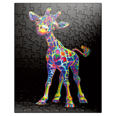 puzzleplate Pop Colors Giraffe 100 Jigsaw Puzzle