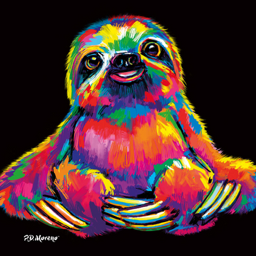 Pop Colors Sloth 1000 Jigsaw Puzzle 3D Modell