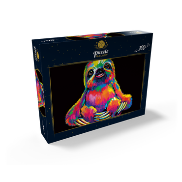 Pop Colors Sloth 100 Jigsaw Puzzle box view2