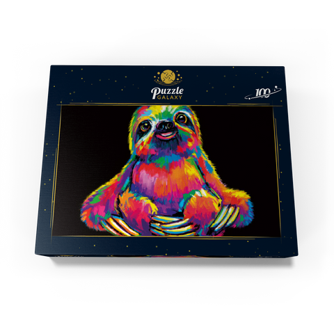 Pop Colors Sloth 100 Jigsaw Puzzle box view3