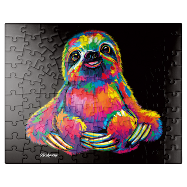 puzzleplate Pop Colors Sloth 100 Jigsaw Puzzle