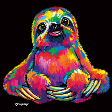 Pop Colors Sloth 100 Jigsaw Puzzle 3D Modell