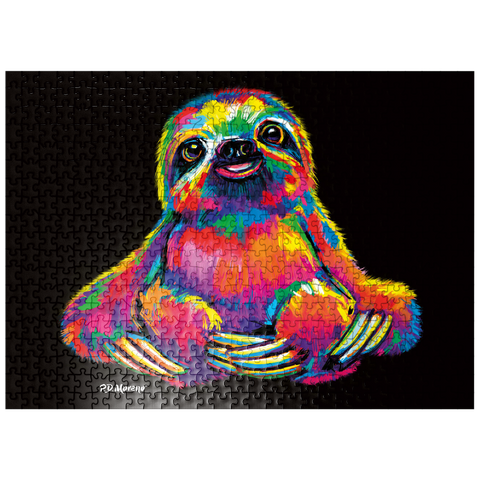 puzzleplate Pop Colors Sloth 500 Jigsaw Puzzle