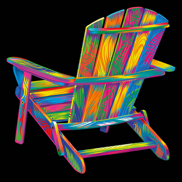 Pop Colors Adirondack Chair 500 Jigsaw Puzzle 3D Modell