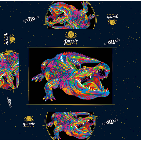 Pop Colors Alligator 500 Jigsaw Puzzle box 3D Modell