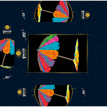 Pop Colors Beach Umbrella 100 Jigsaw Puzzle box 3D Modell