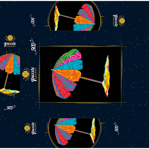 Pop Colors Beach Umbrella 500 Jigsaw Puzzle box 3D Modell
