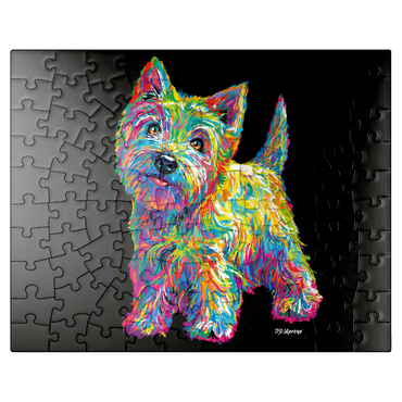 puzzleplate Pop Colors Westie 100 Jigsaw Puzzle