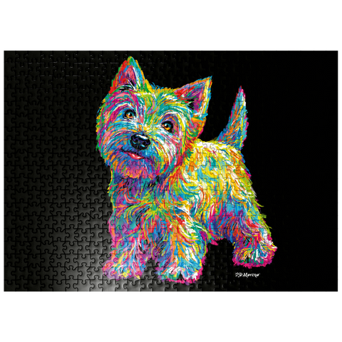 puzzleplate Pop Colors Westie 500 Jigsaw Puzzle