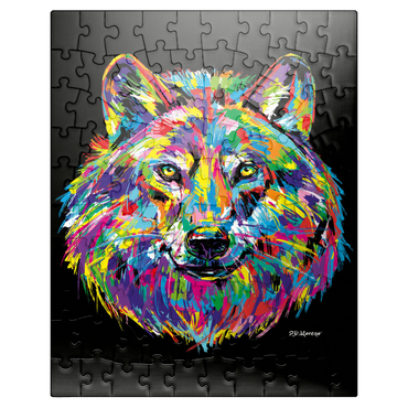 puzzleplate Pop Colors Wolf 100 Jigsaw Puzzle