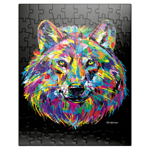 puzzleplate Pop Colors Wolf 100 Jigsaw Puzzle