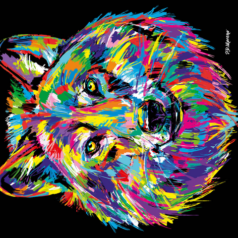 Pop Colors Wolf 500 Jigsaw Puzzle 3D Modell