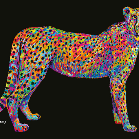 Cheetah Pop Colors 1000 Jigsaw Puzzle 3D Modell