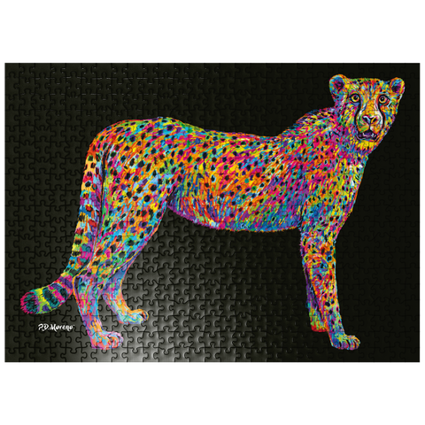 puzzleplate Cheetah Pop Colors 500 Jigsaw Puzzle