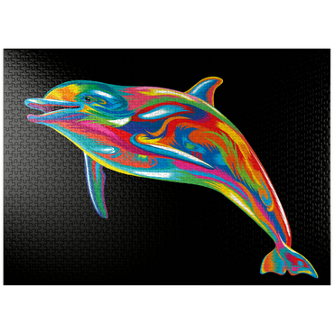 puzzleplate Pop Colors Dolphin 1000 Jigsaw Puzzle