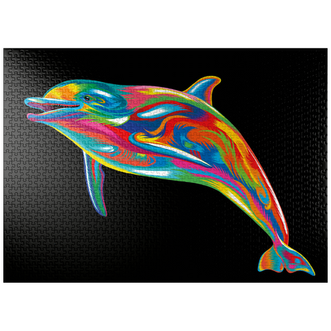 puzzleplate Pop Colors Dolphin 1000 Jigsaw Puzzle