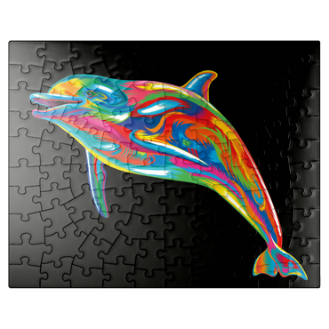 puzzleplate Pop Colors Dolphin 100 Jigsaw Puzzle