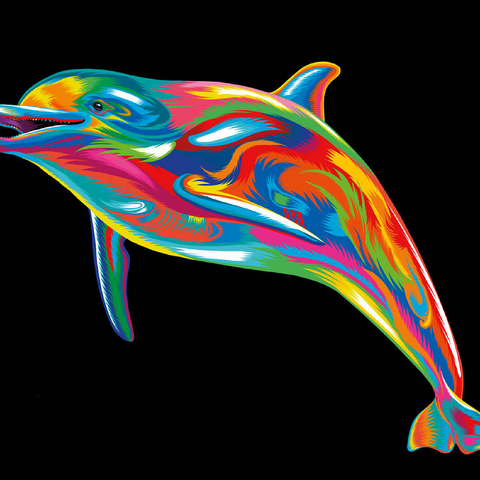 Pop Colors Dolphin 100 Jigsaw Puzzle 3D Modell